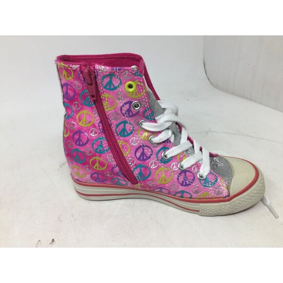 Girl's Circo Pink Peace Sign High-top Shoes (Size 2) - Picture 8 of 11